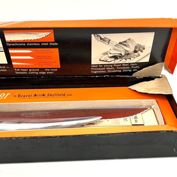 Vintage Automagic Slicer Knife Regent Sheffield Dynachrome Stainless Steel Blade - Picture 3 of 16